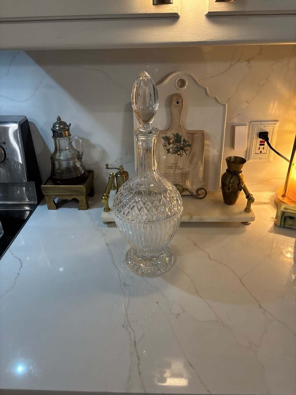 Waterford Lismore Crystal Footed Wine Decanter with Stopper